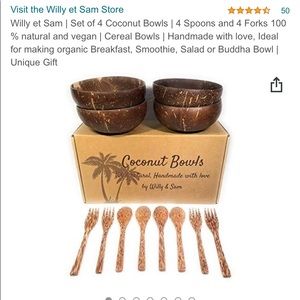 Coconut Bowl and utensil gift set.